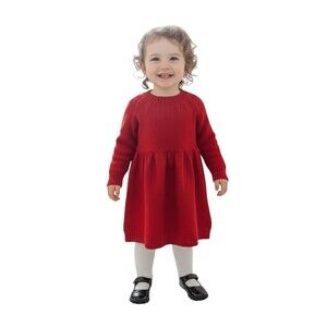 Toddler Girls Pointelle Christmas Sweater Dress ~ Size: 18M ~ NWT